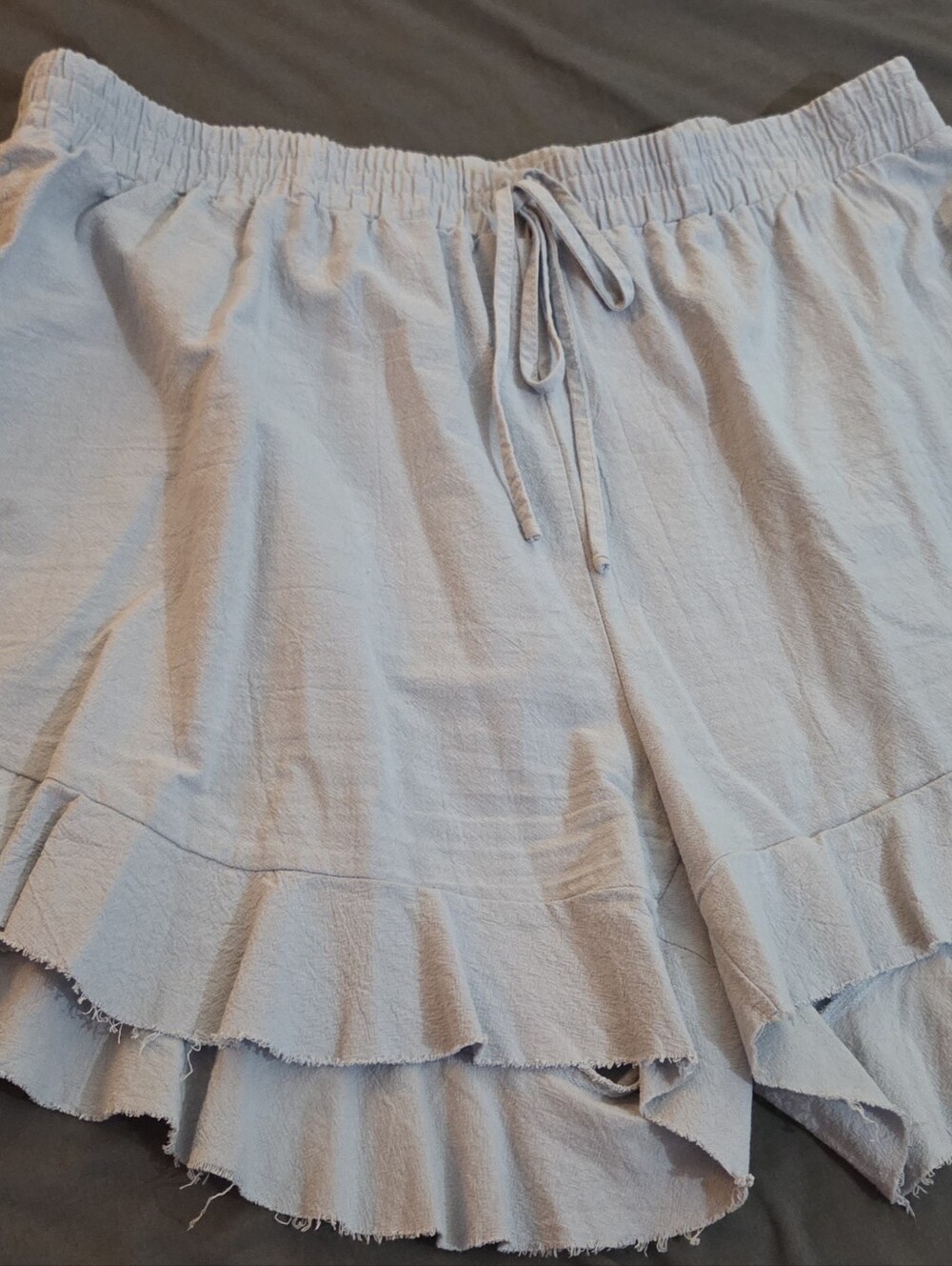 SHEIN Light Blue Ruffle Hem Skort Shorts